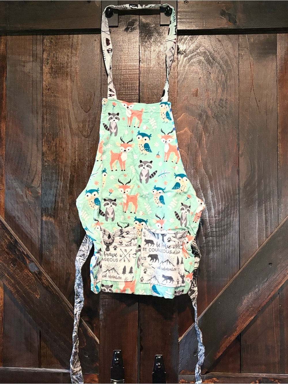 Kids Mint Woodland Animal Apron